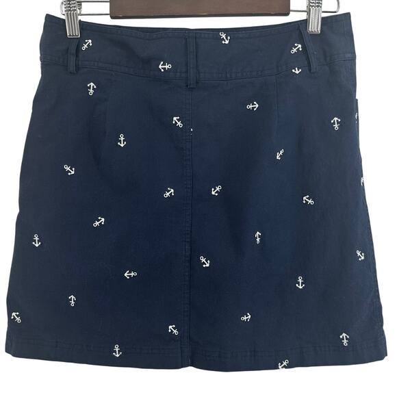 Christopher & Banks Embroidered Skort Size 8P Navy Blue Anchors Nautical Preppy - Picture 2 of 4